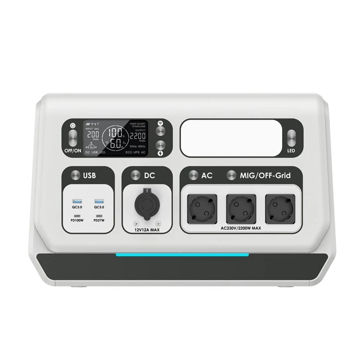 230V 2200W Portable Off Grid On Grid Power Supply
