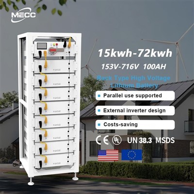 153V 100Ah 고전압 랙형 리튬 배터리 캐비닛